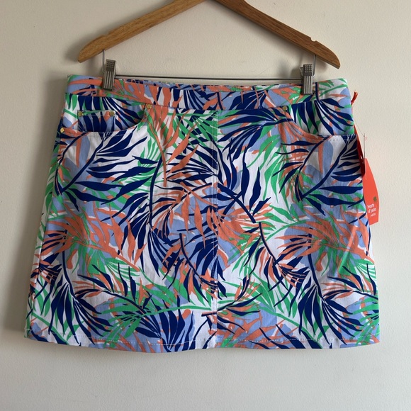 Hearts Of Palm Golf Tropical Leaf Print Skort Sz 16 P - Picture 1 of 5